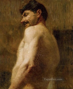  nude Canvas - Bust of a Nude Man post impressionist Henri de Toulouse Lautrec